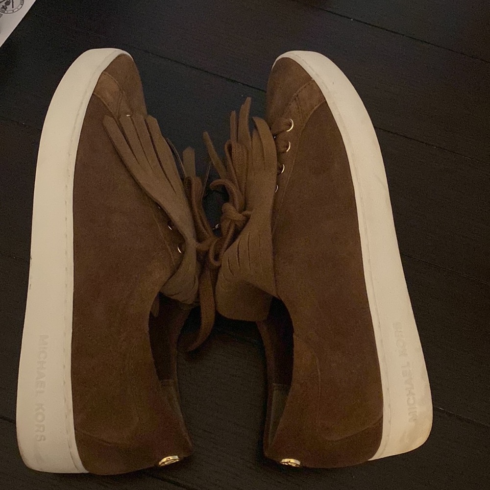 MICHAEL KORS SUEDE BROWN SNEAKERS SZ 10 - Picture 7 of 8